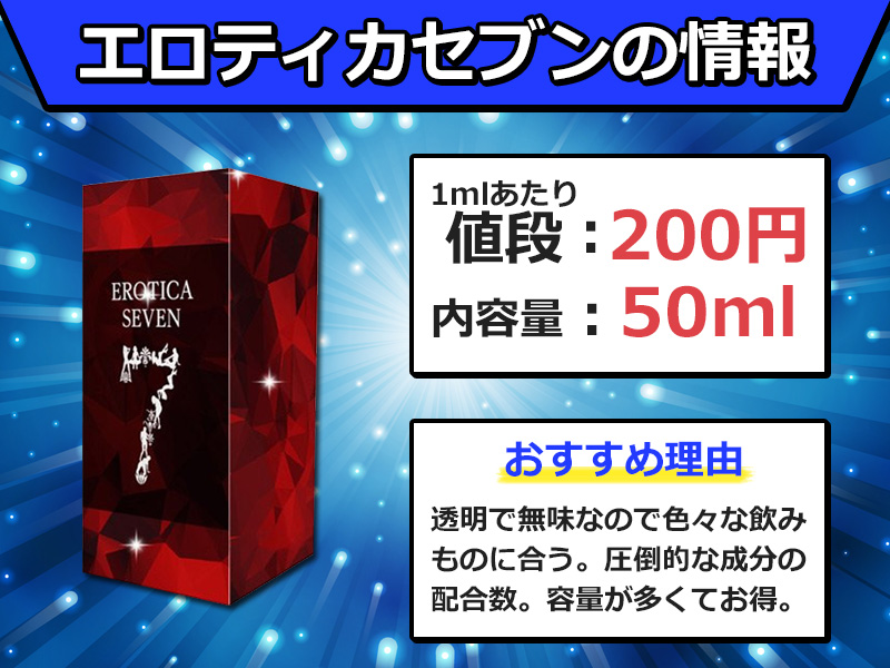媚薬のエロティカセブンがおすすめな理由の図解